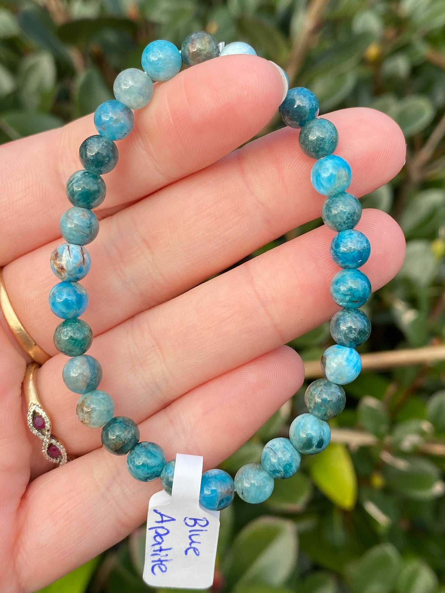 Blue Apatite 6mm Bracelet