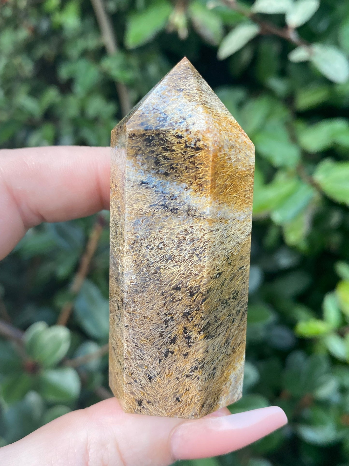 Rabbit Hair Agate Polished Point - 85g