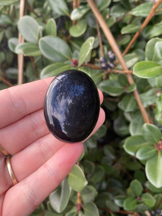 Obsidian Palm Stone - Each