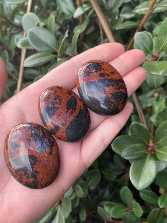 Mahogany Obsidian Palm Stone - Each