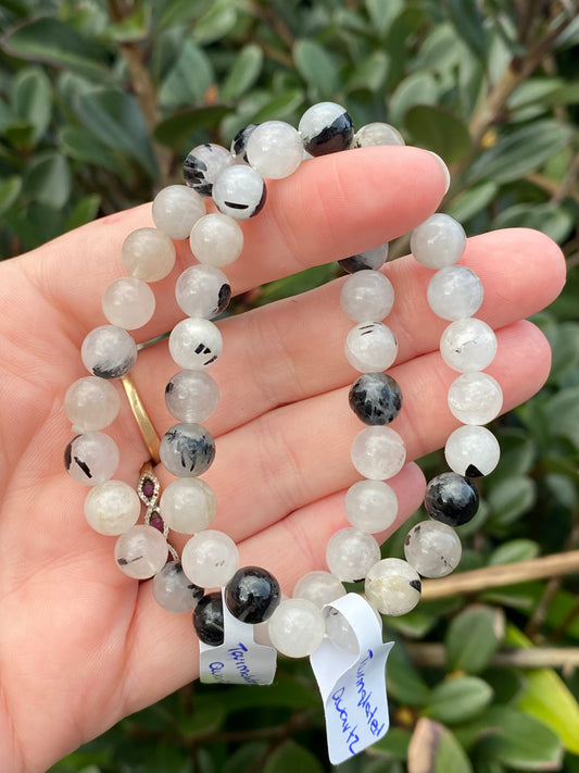 Tourmalated Quartz 8mm Bracelet