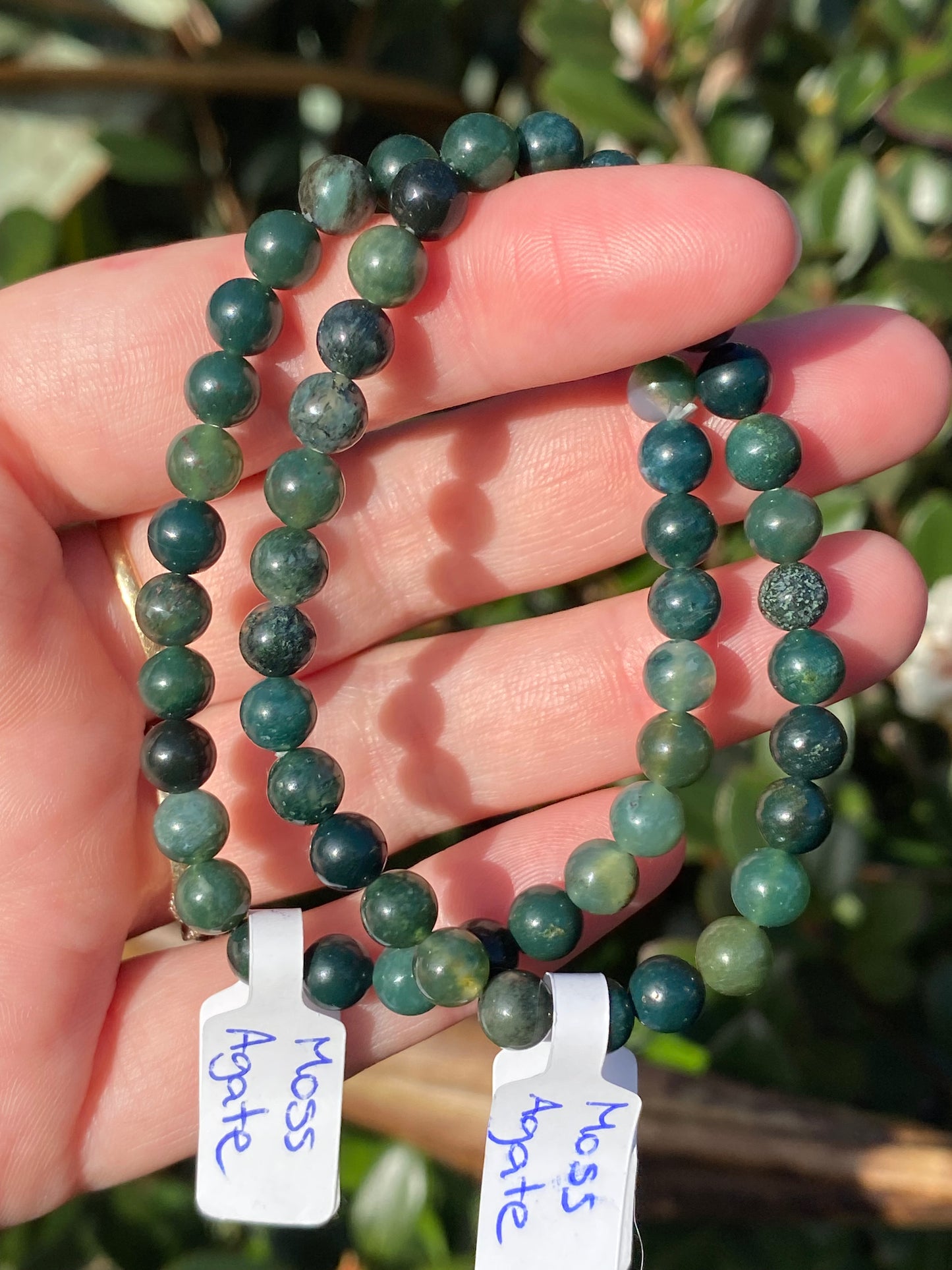 Moss Agate 6mm Bracelet