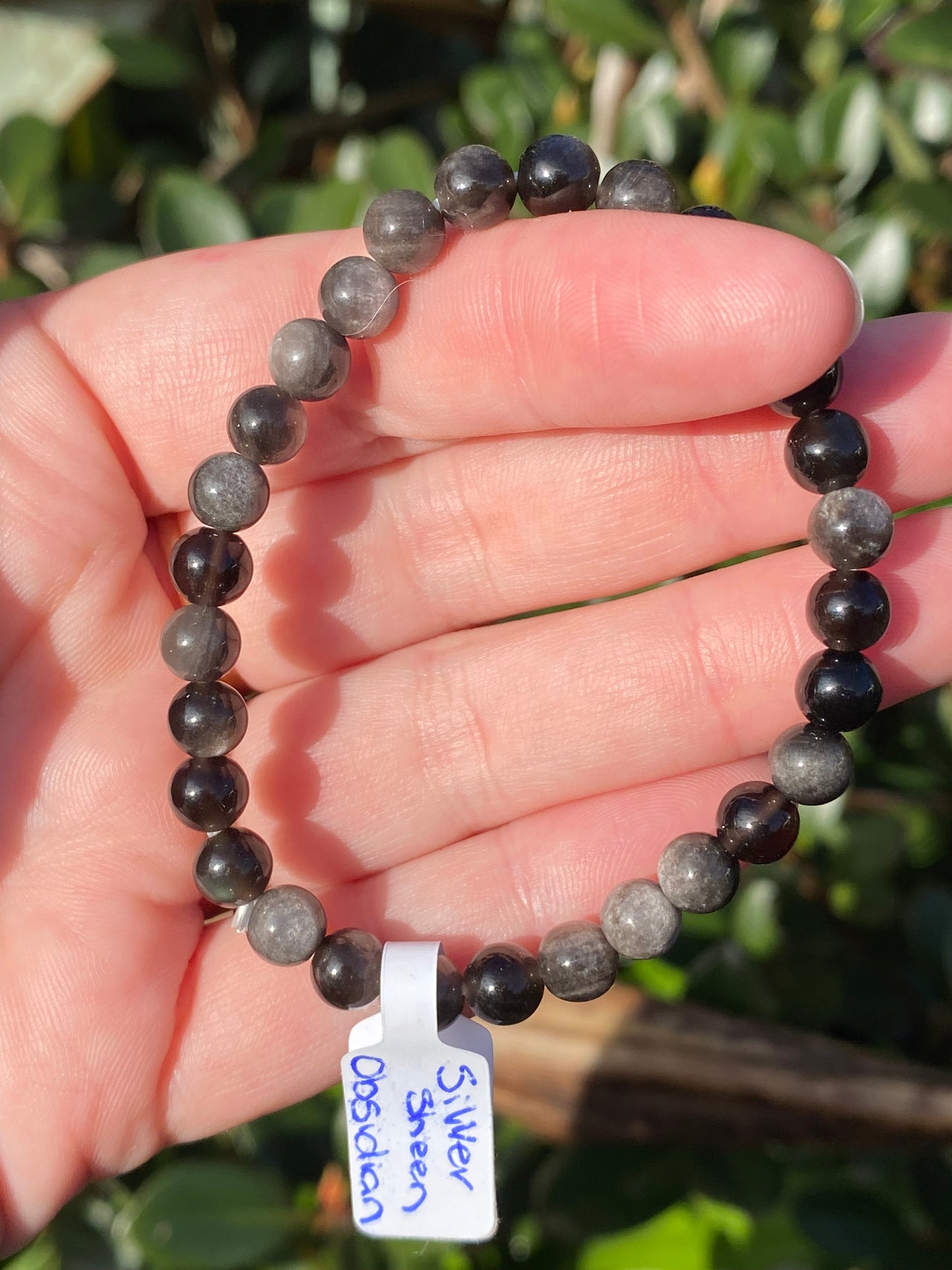 Silver Sheen Obsidian 6mm Bracelet