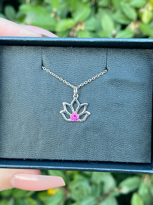 Sterling Silver 925 Lotus Necklace