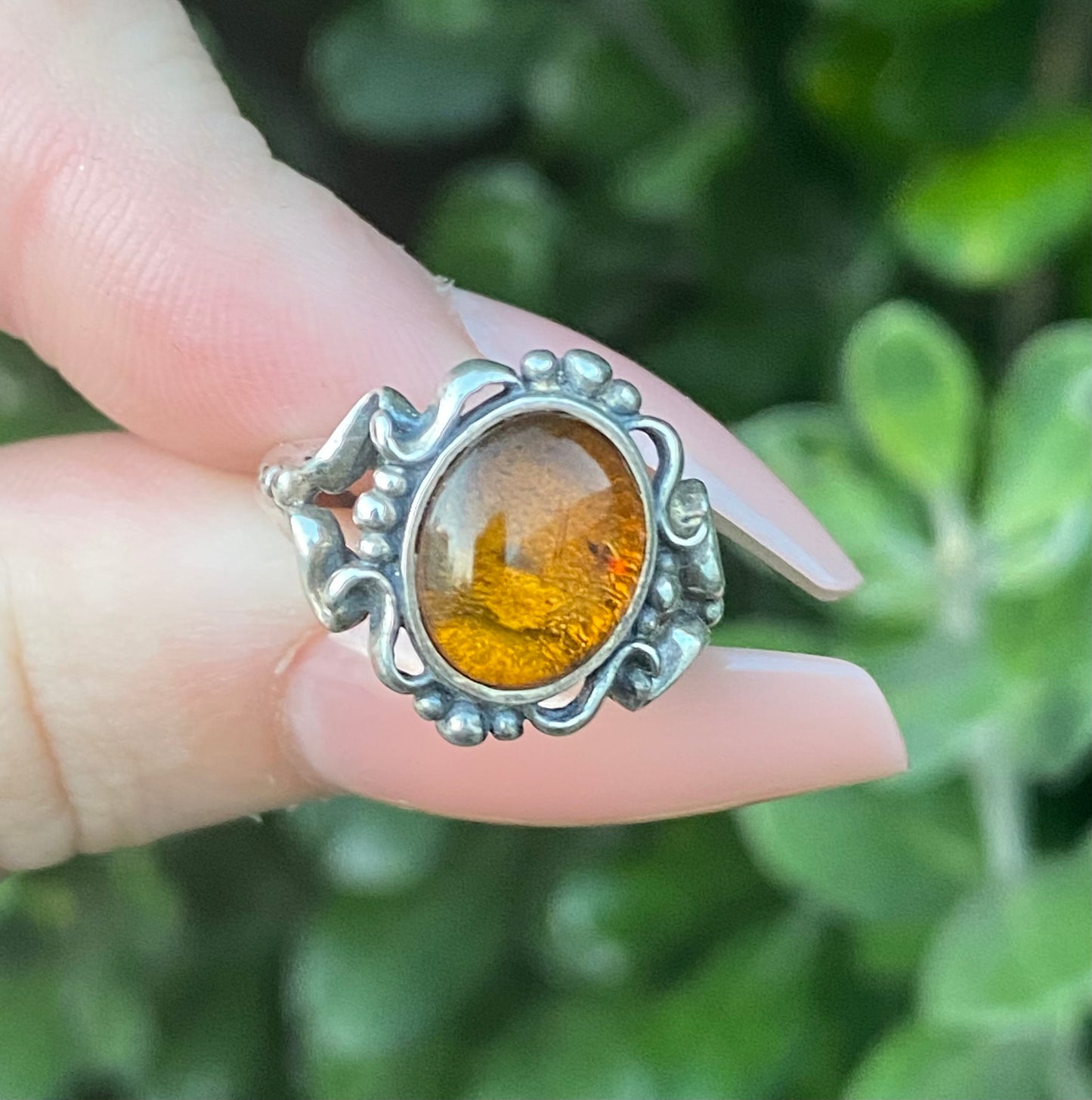 Sterling Silver 925 Baltic Amber Ring