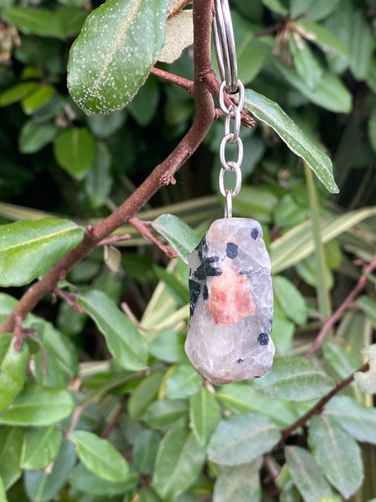 Polished Tourmalated Quartz Keychain