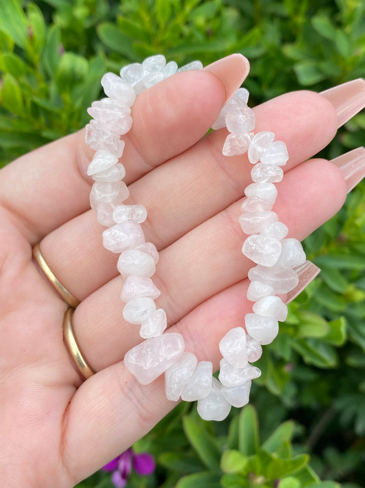 Rose Quartz Chip Bracelet