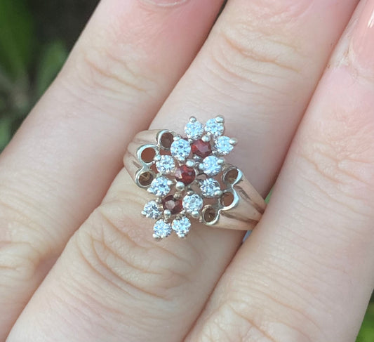 Sterling Silver 925 Garnet Ring