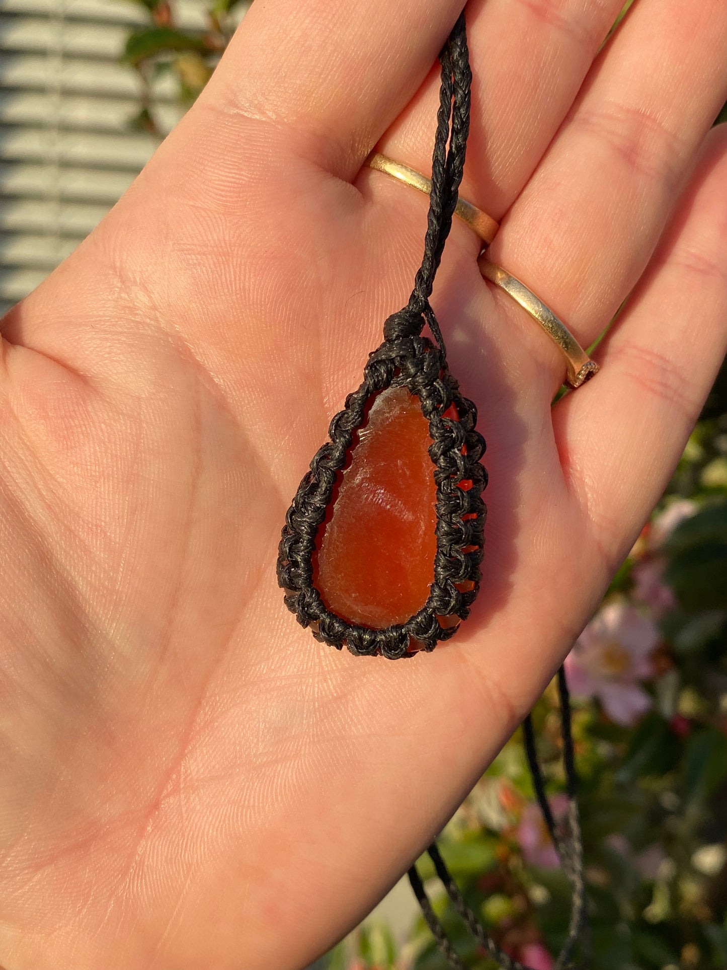 Carnelian Micro Macrame Necklace