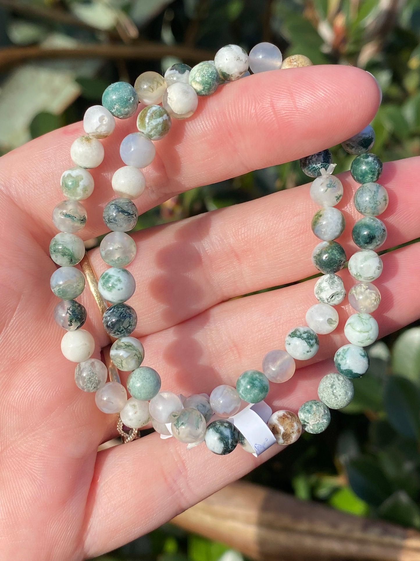 Moss Agate 6mm Bracelet