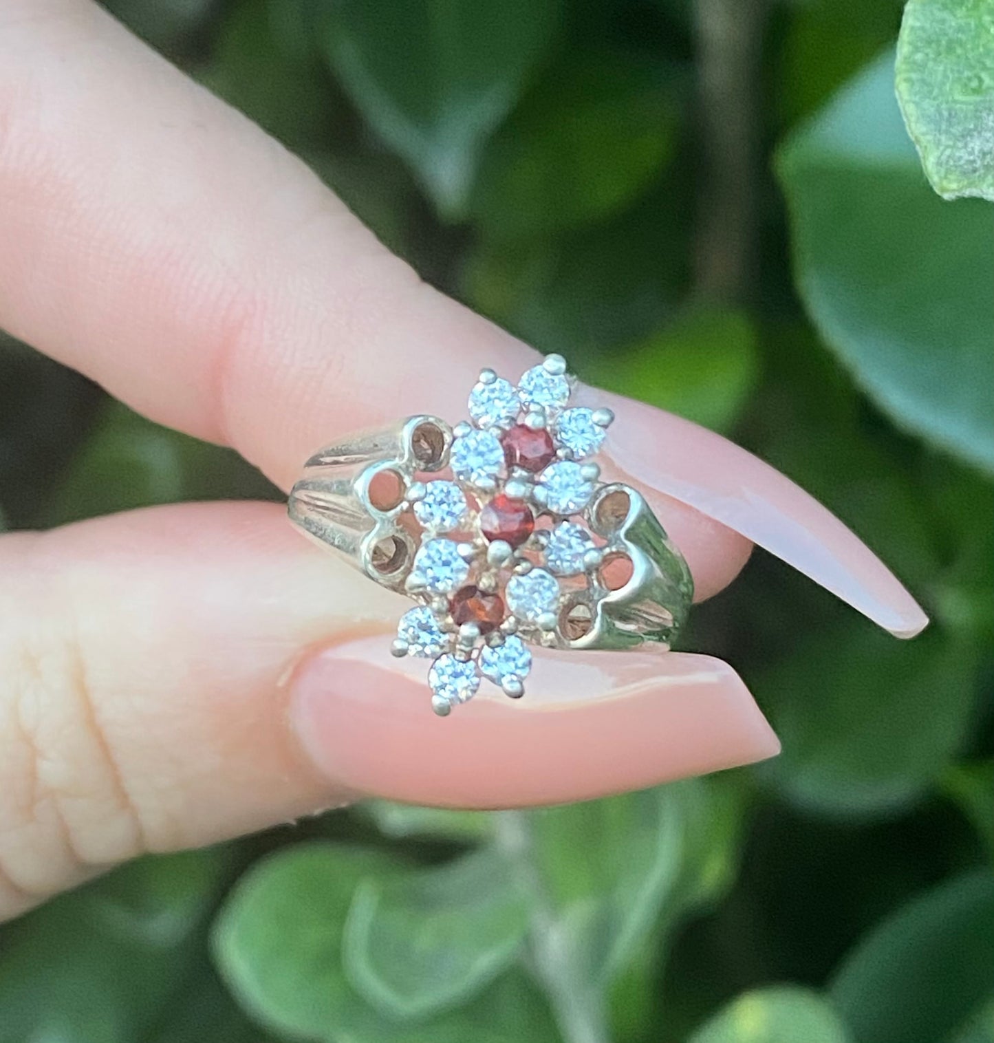 Sterling Silver 925 Garnet Ring