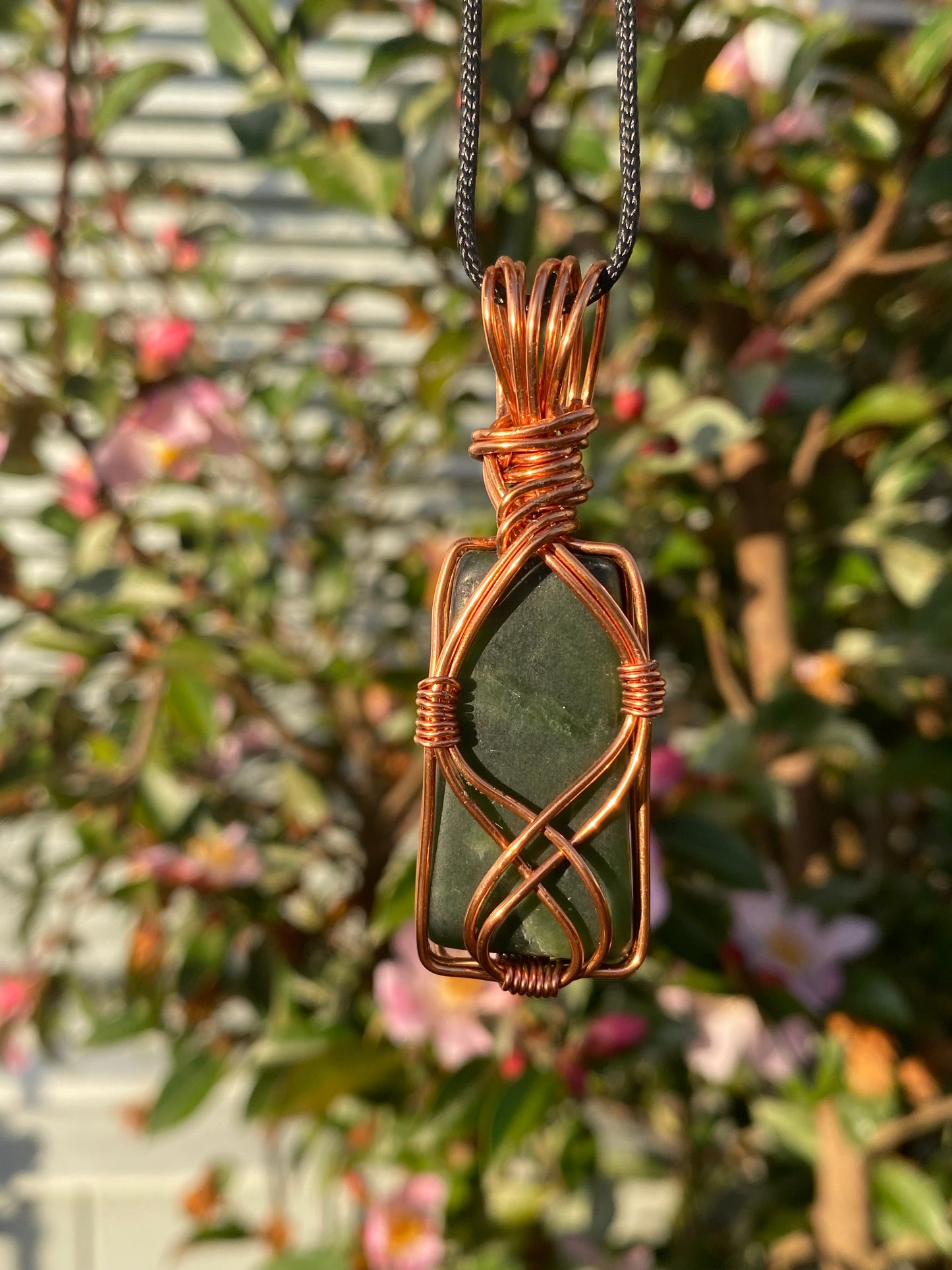 Greenstone Copper Wrapped Pendant