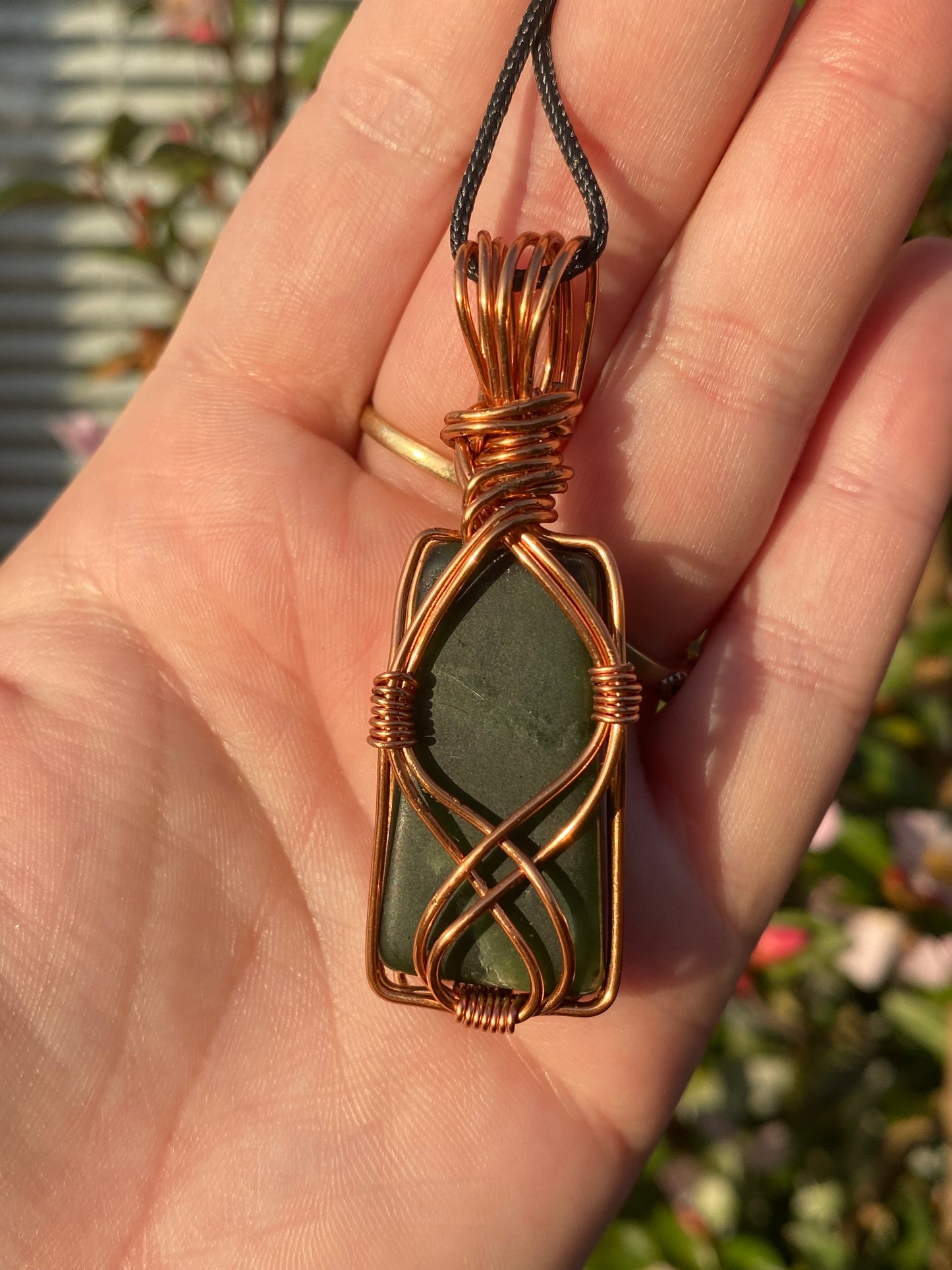 Greenstone Copper Wrapped Pendant