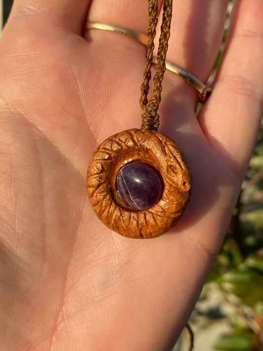 Amethyst in Rimu Necklace