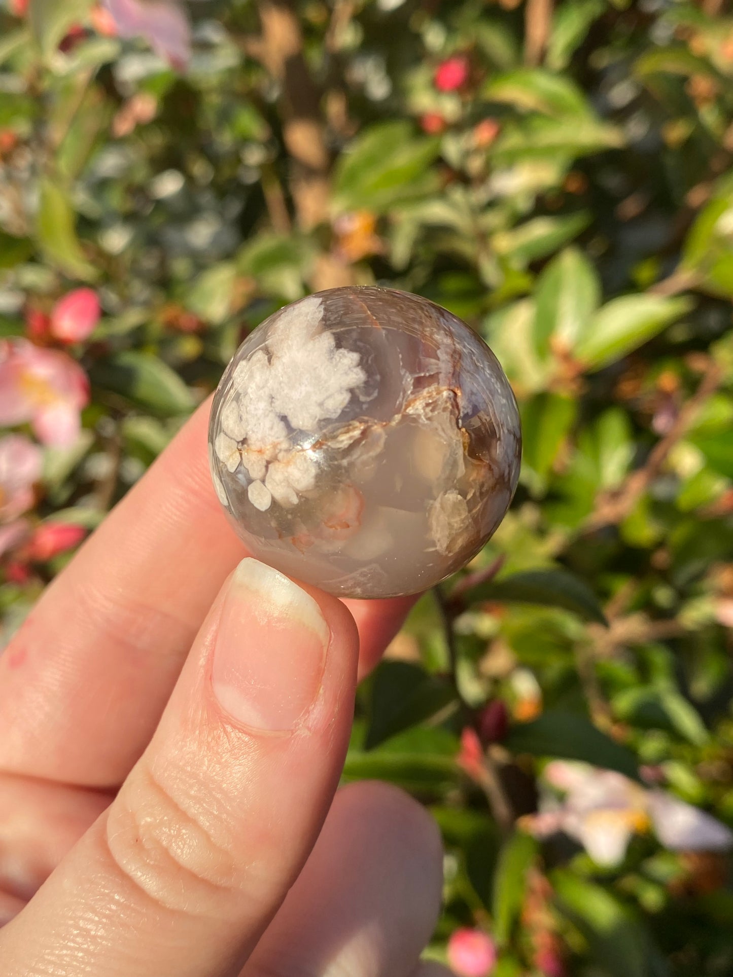 Black Flower Agate Sphere 30mm