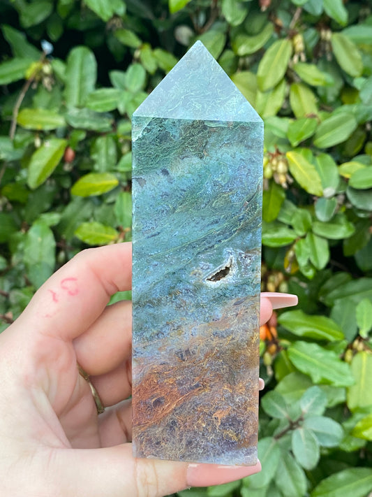 Moss Agate Tower - 314g