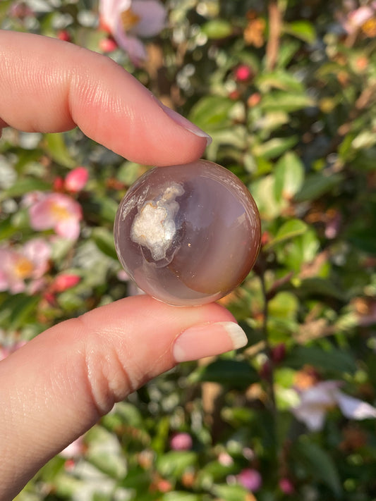 Black Flower Agate Sphere 29mm