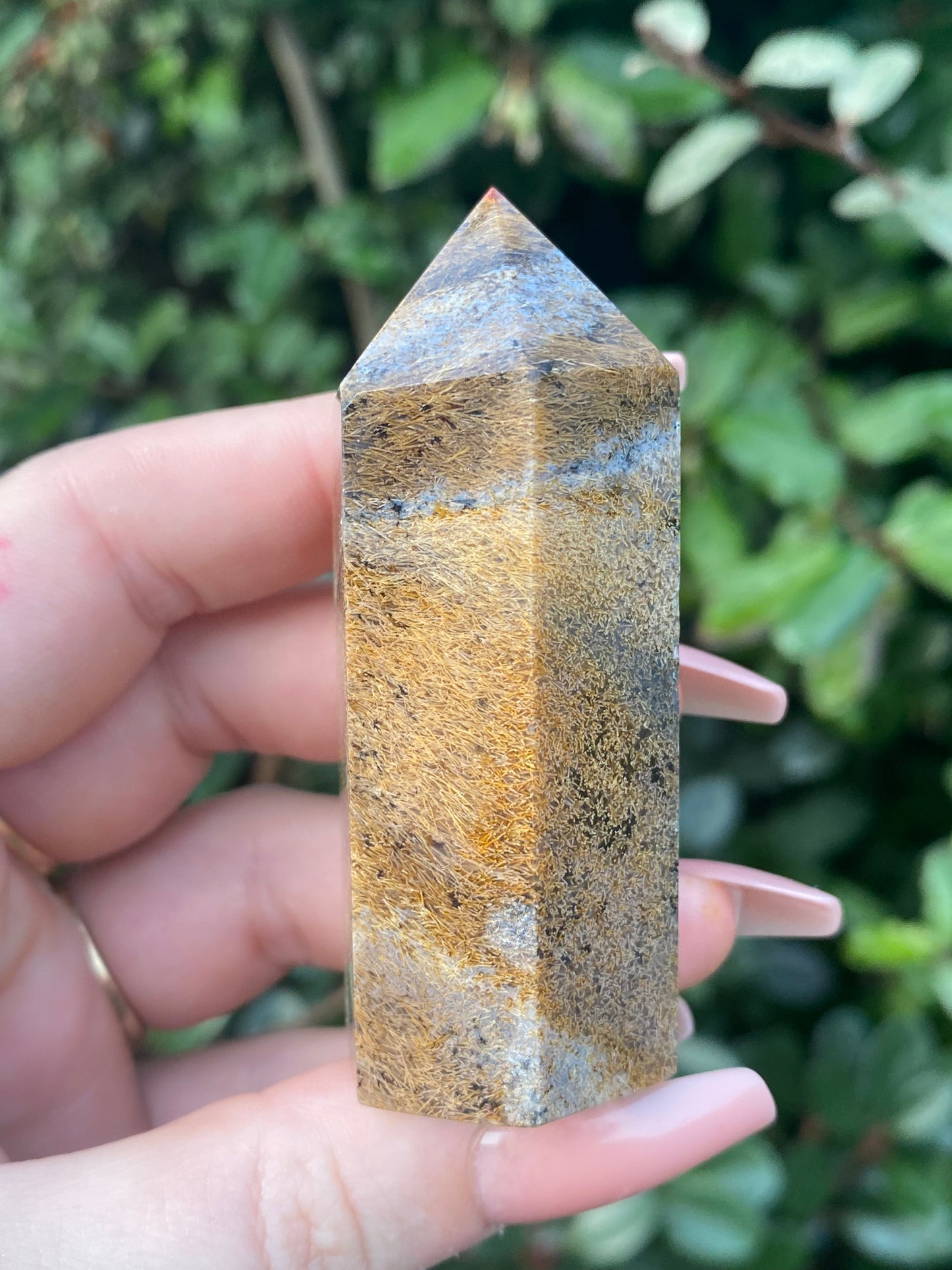 Rabbit Hair Agate Polished Point - 85g