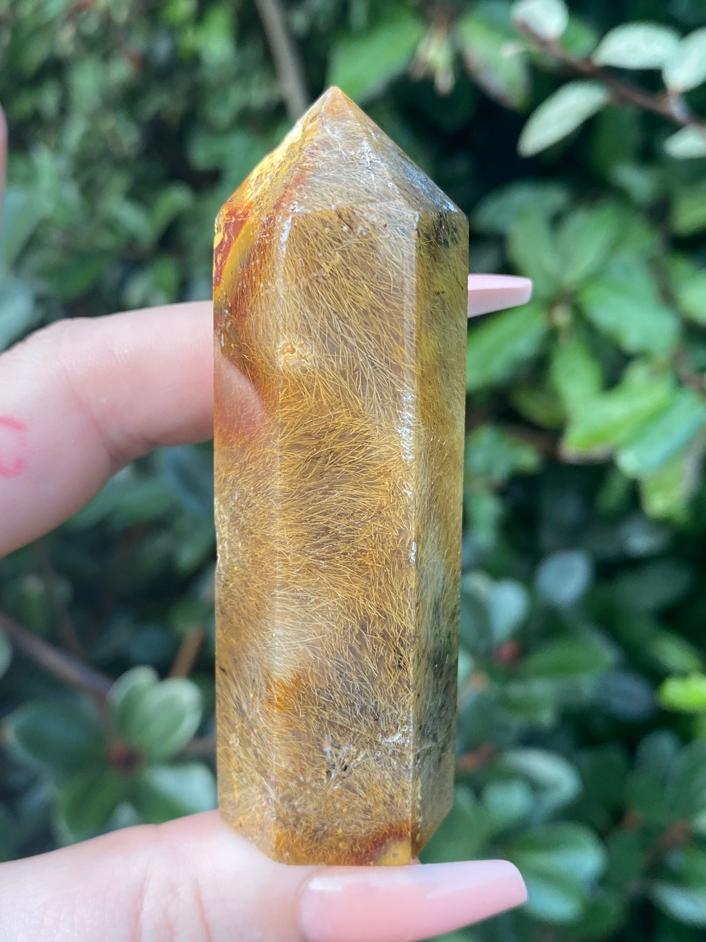 Rabbit Hair Agate Polished Point - 88g